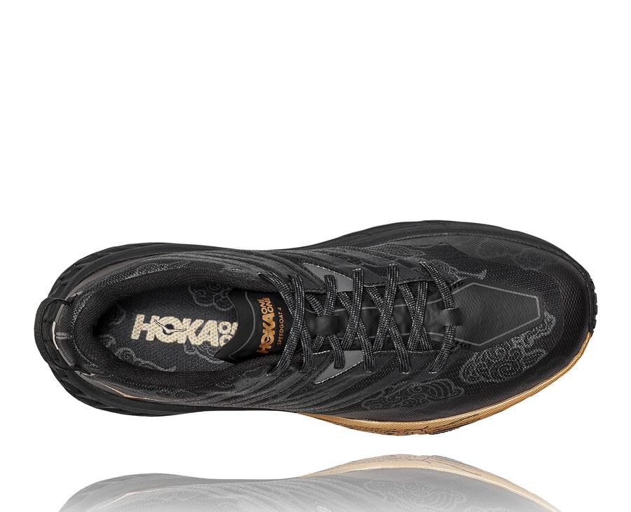 Hoka One One トレイルシューズ レディース 黒/ゴールド - スピードゴート4 人民元 - VY8463109